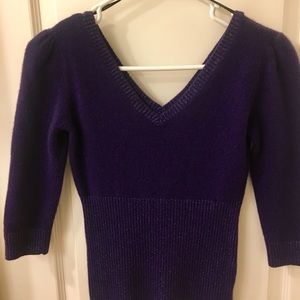 💕Deep purple double V-neck cashmere sweater💕